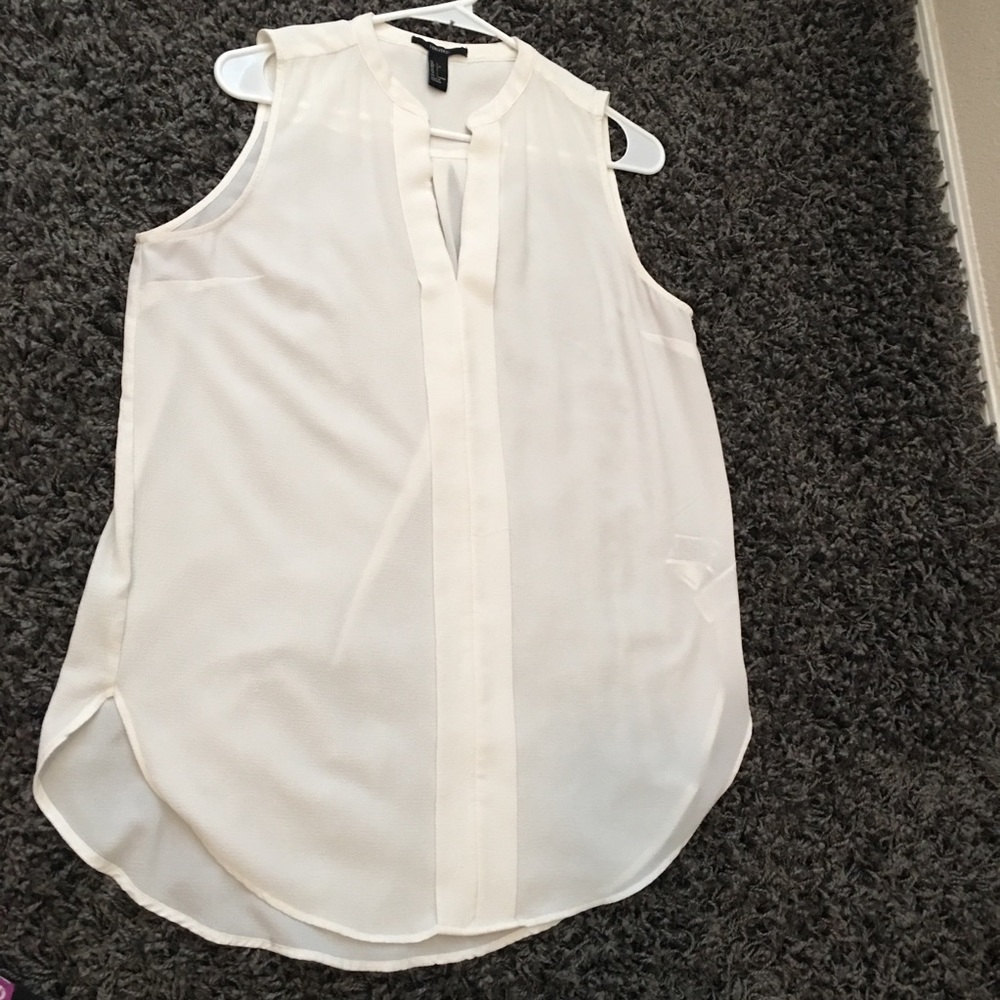 White v-neck blouse